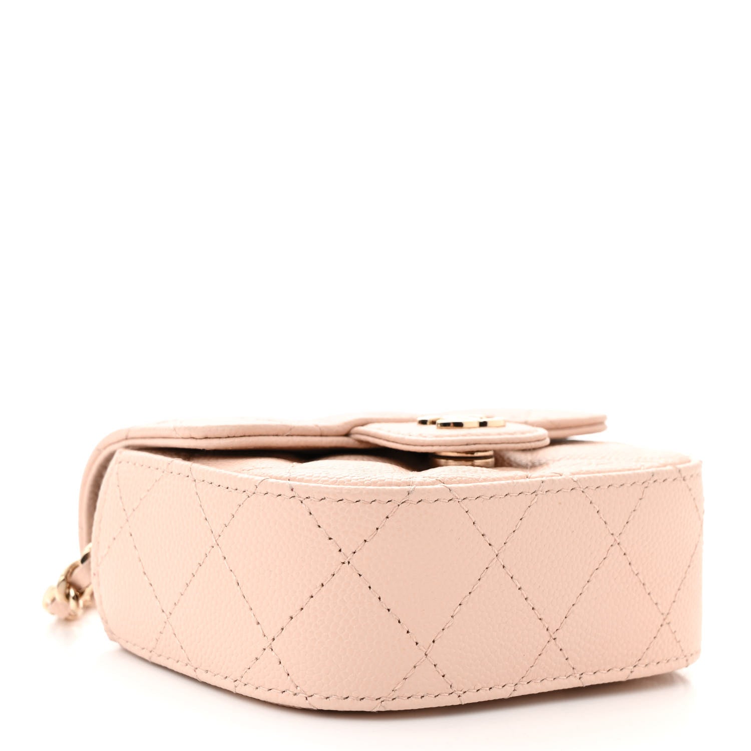 Chanel Caviar Quilted Mini Clutch With Chain Light Beige 4 of 12