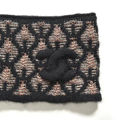 Chanel Metallic Cashmere CC Headband Black Brown 2 of 3