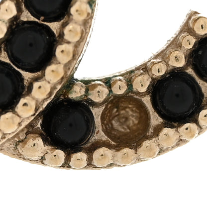 Chanel Bead CC Earrings Light Gold Black 5 of 11