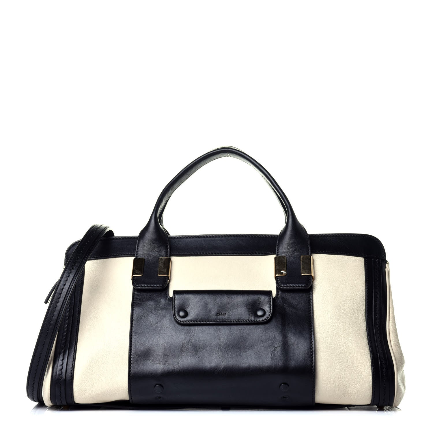 Chloe Sheepskin Calfskin Large Alice Satchel Husky White 1 of 10