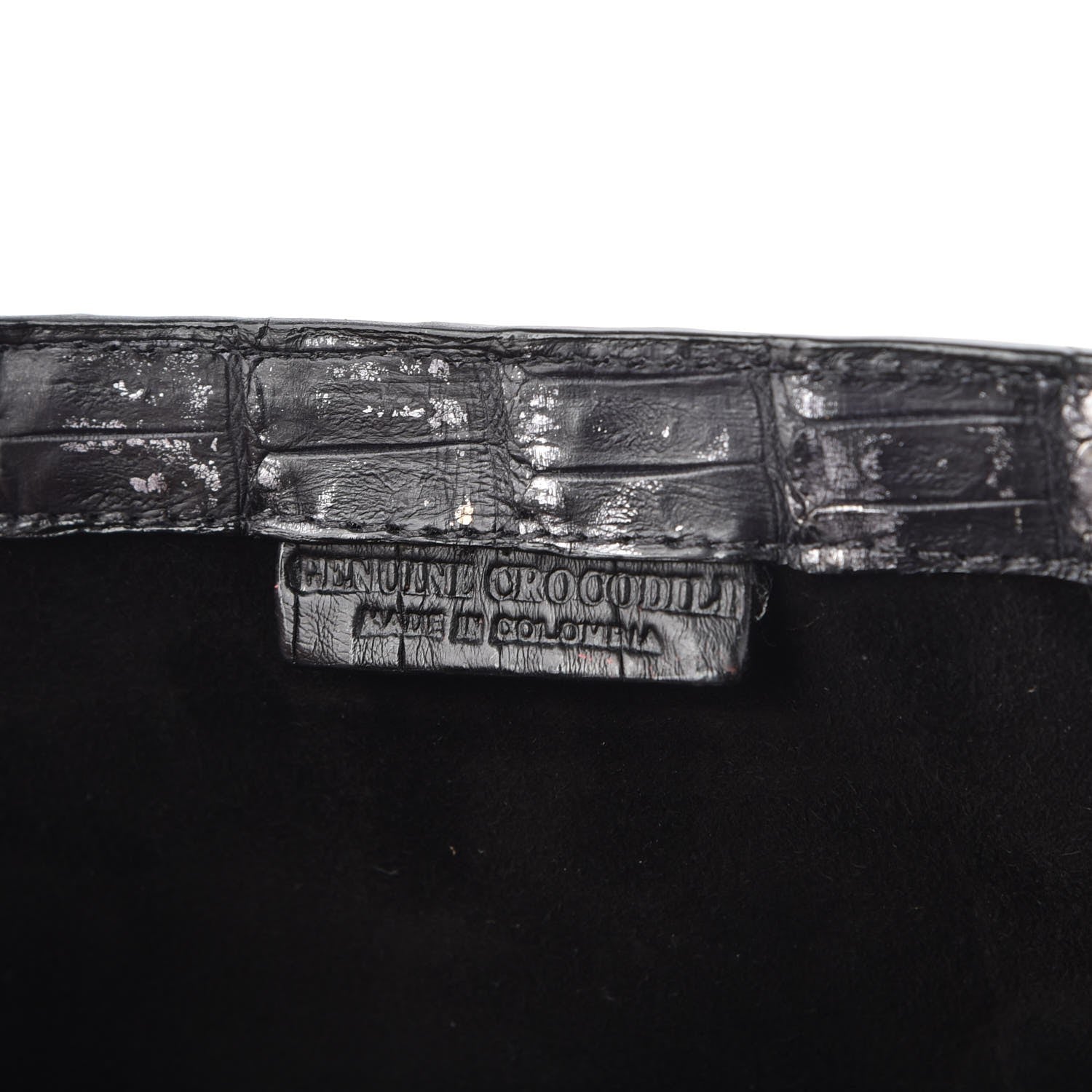 Nancy Gonzalez Metallic Crocodile Clutch Black Gold 7 of 7