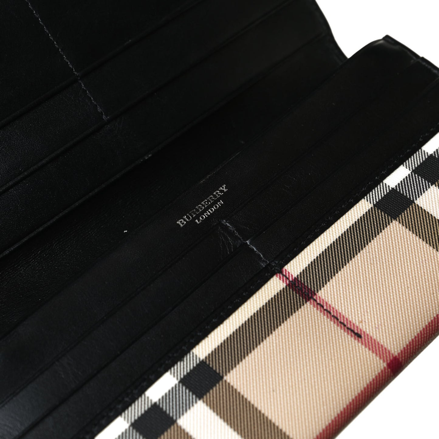 House Check Continental Wallet Black