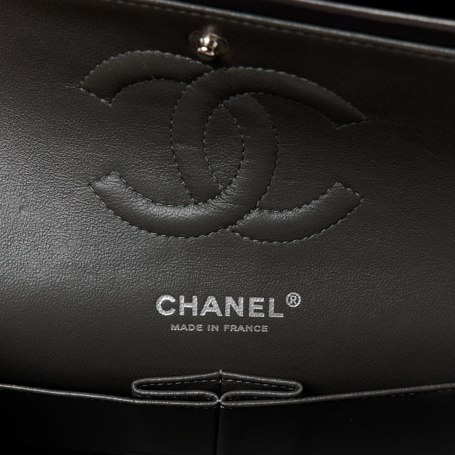 Chanel Lambskin Quilted Medium Double Flap Dark Grey 6 of 11