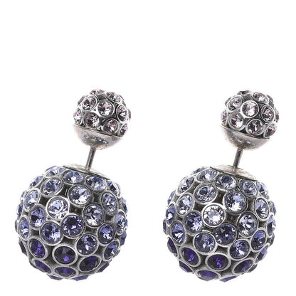 Christian Dior Crystal Mise En Dior Tribal Earrings Purple 1 of 4