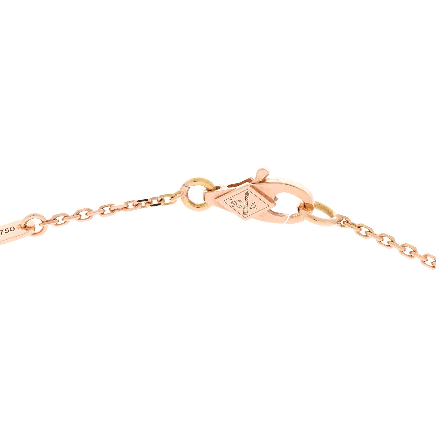 Van Cleef & Arpels 18K Rose Gold Carnelian Sweet Alhambra Pendant Necklace 4 of 7