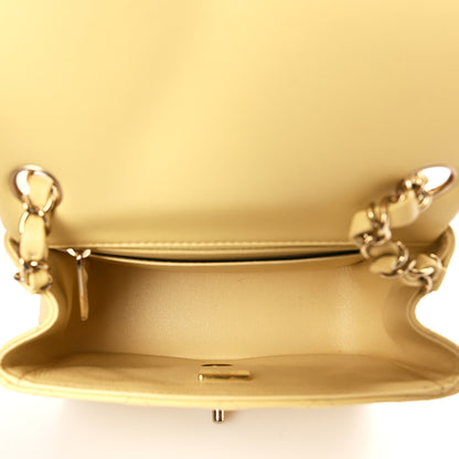 Chanel Lambskin Quilted Mini Square Flap Light Yellow 5 of 10