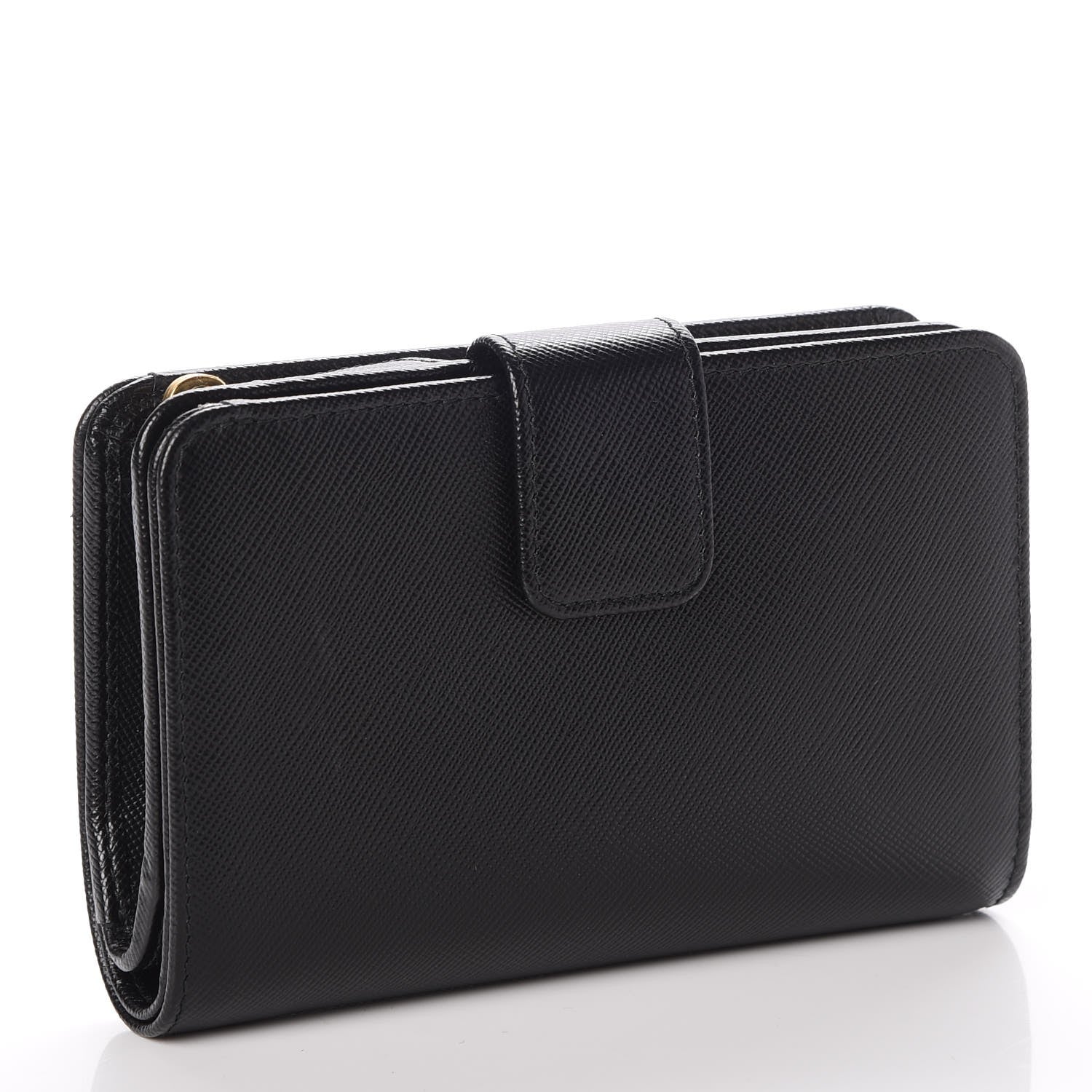 Prada Saffiano Compact Wallet Nero Black 3 of 9