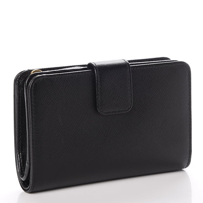Prada Saffiano Compact Wallet Nero Black 3 of 9