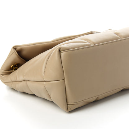 Saint Laurent Lambskin Quilted Medium Loulou Puffer Monogram Chain Satchel Dark Beige 6 of 10