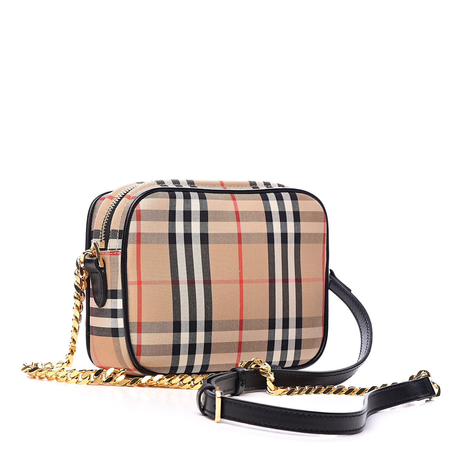 Burberry Calfskin Vintage Check Camera Bag Archive Beige 3 of 9
