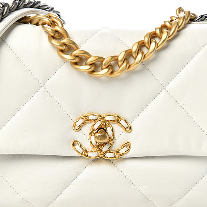 Chanel Lambskin Quilted Medium 19 Flap White 9 of 10