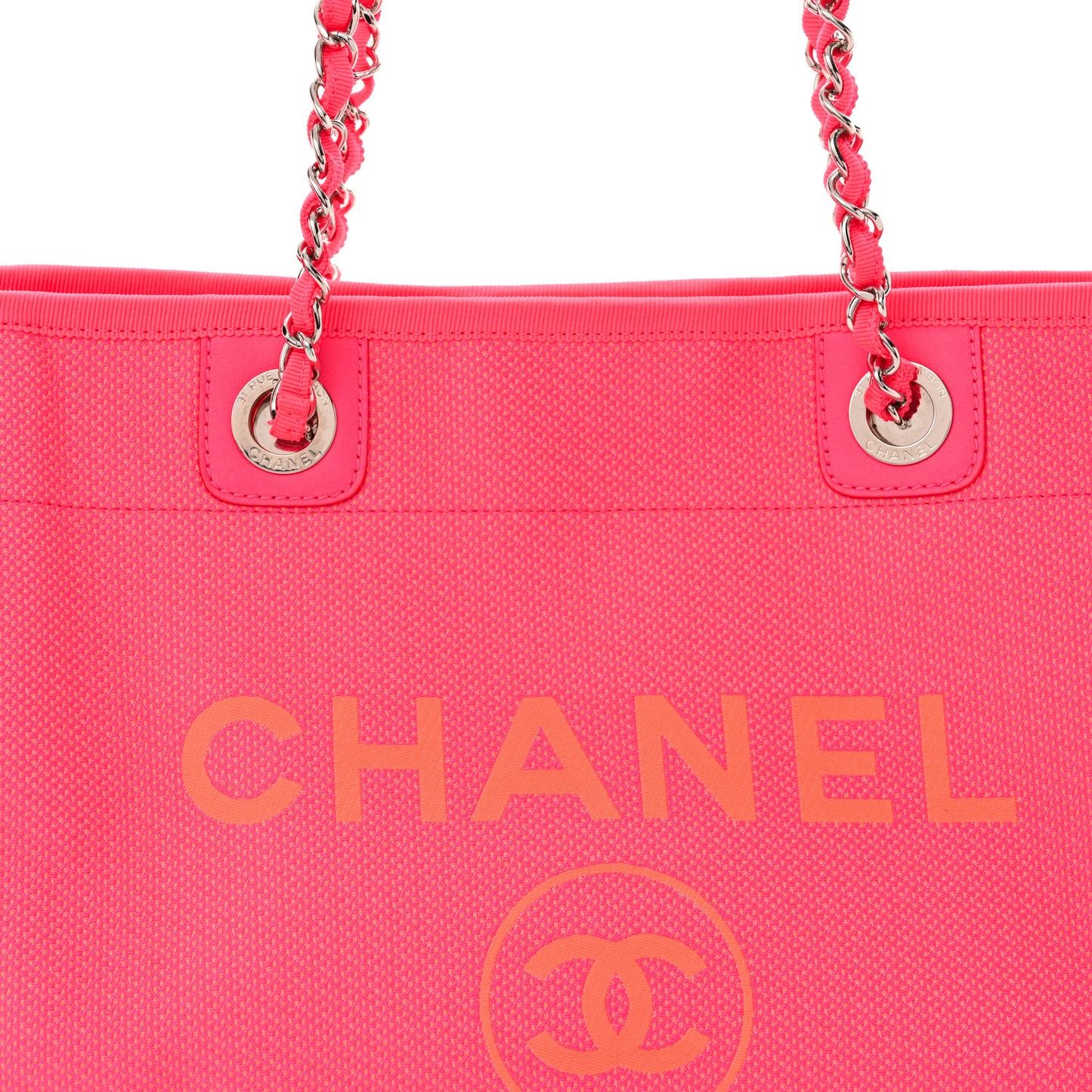 Mixed Fibers Small Deauville Tote Pink Orange