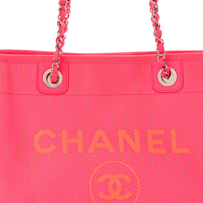 Chanel Mixed Fibers Small Deauville Tote Pink Orange 8 of 10