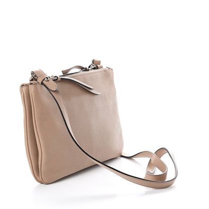 Prada Vitello Daino Double Zip Crossbody Bag Cammeo 2 of 9