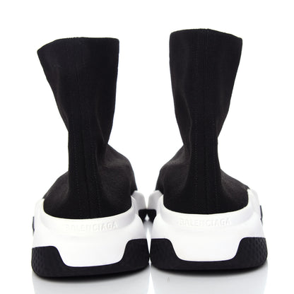 Balenciaga Neoprene Knit Womens Hi Speed Sneakers 39 Black White 7 of 10
