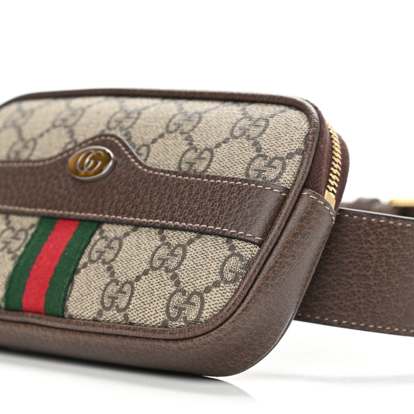 GG Supreme Monogram Web Ophidia Belted iPhone Case 85 34 Dark Brown