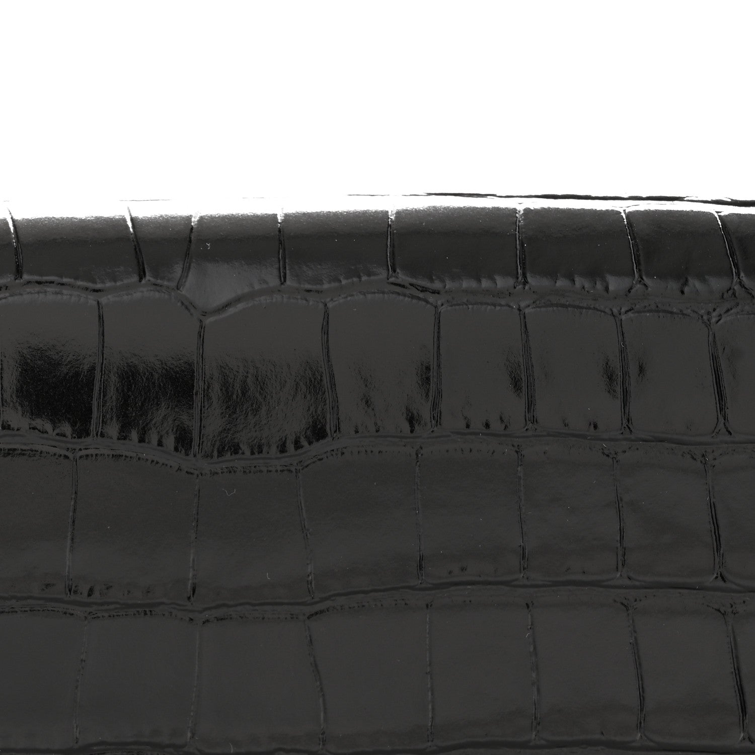 Chanel Calfskin Crocodile Embossed CC Clutch Black 8 of 10