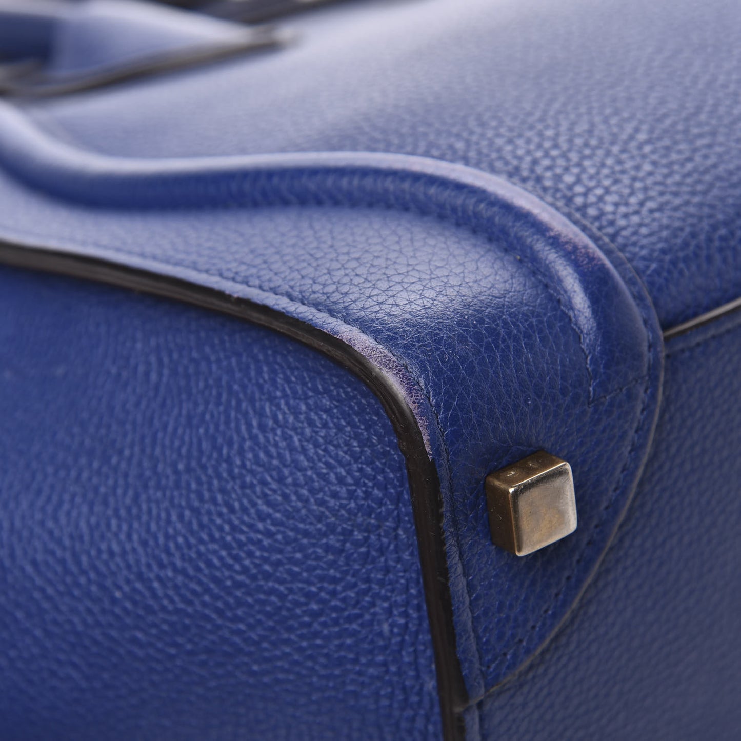 Drummed Calfskin Micro Luggage Indigo