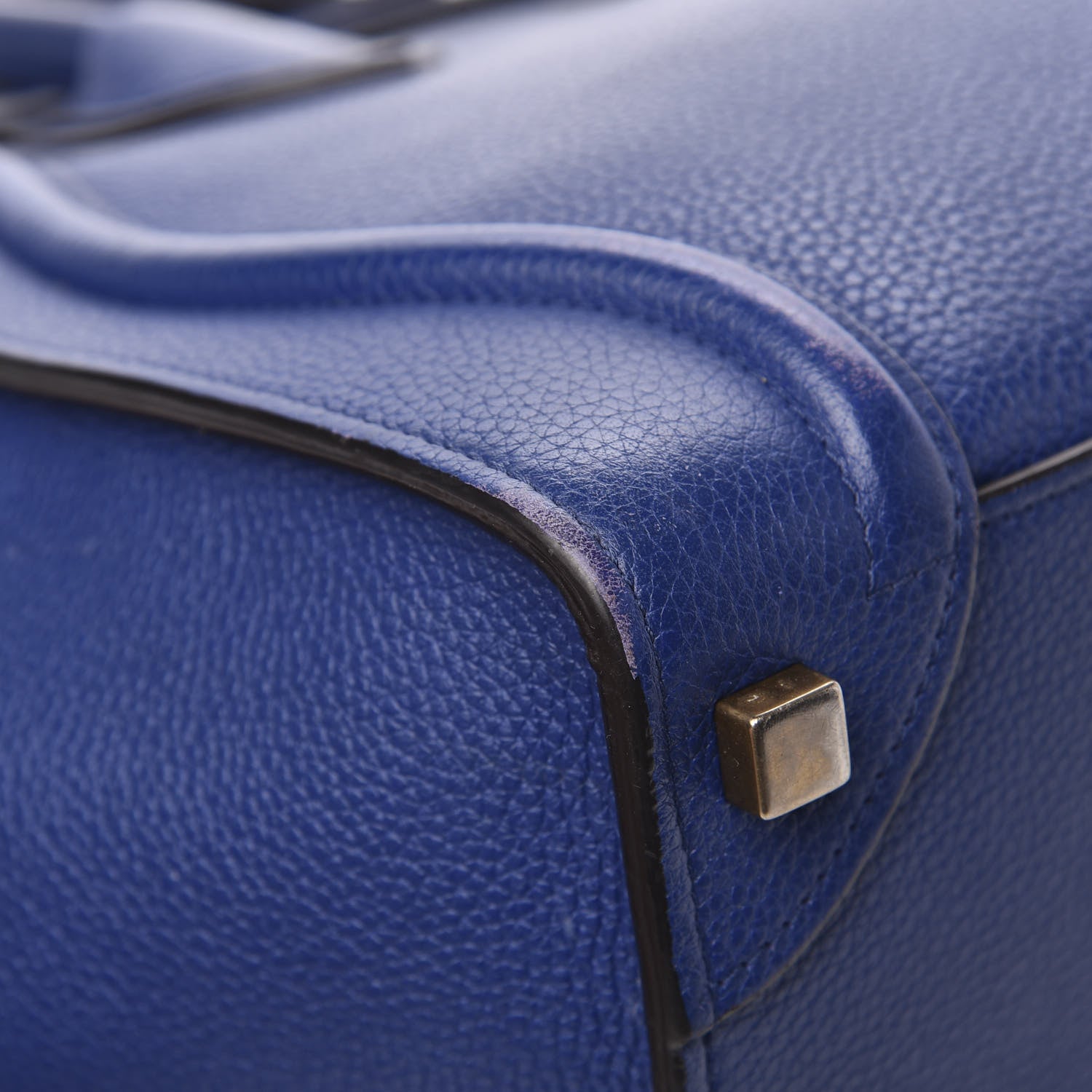 Celine Drummed Calfskin Micro Luggage Indigo 11 of 16
