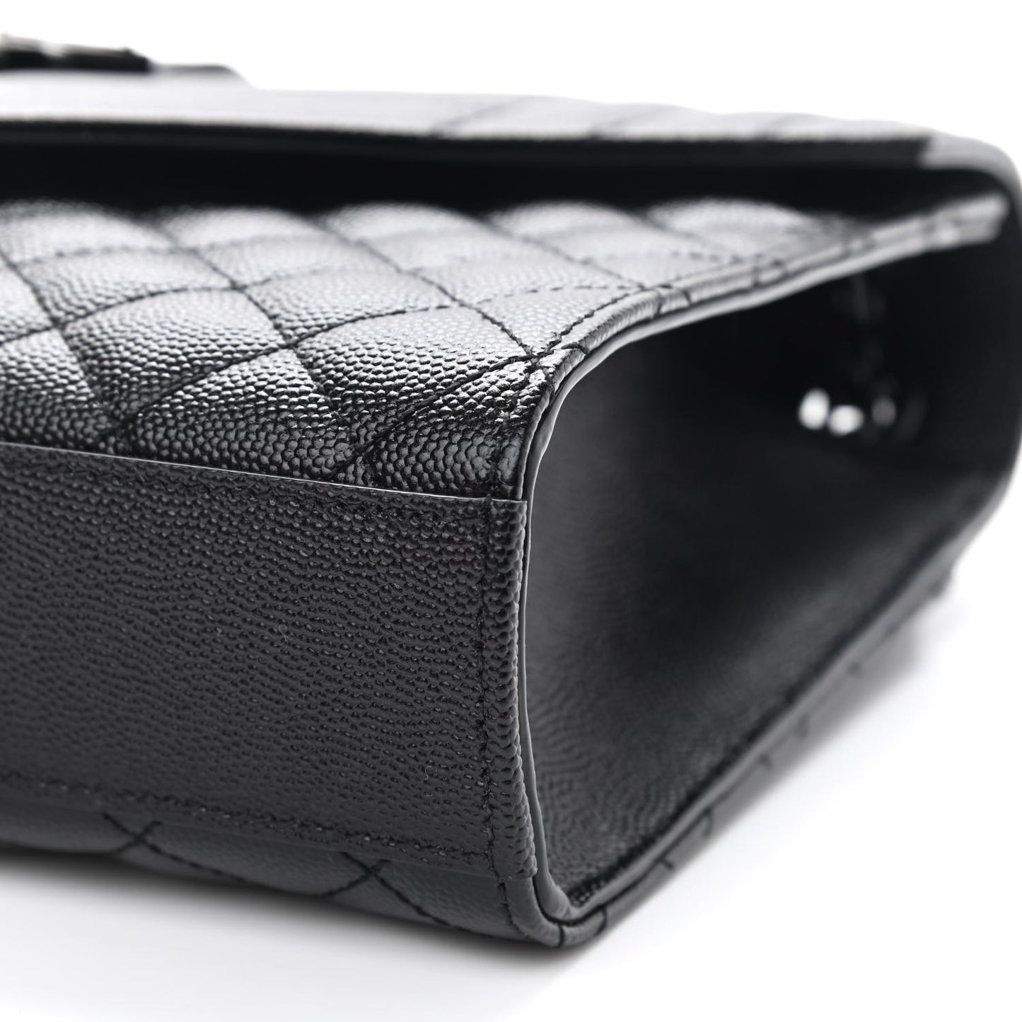 Grain De Poudre Textured Mixed Matelasse Triquilt Medium Monogram Satchel Black
