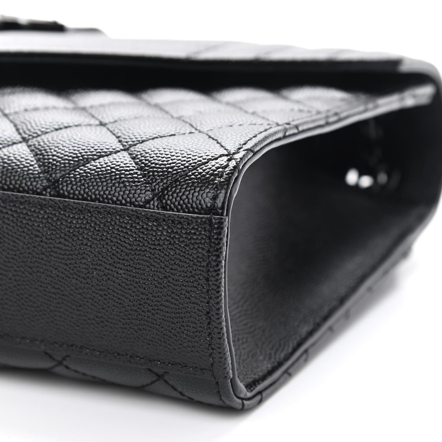 Saint Laurent Grain De Poudre Textured Mixed Matelasse Triquilt Medium Monogram Satchel Black 9 of 9