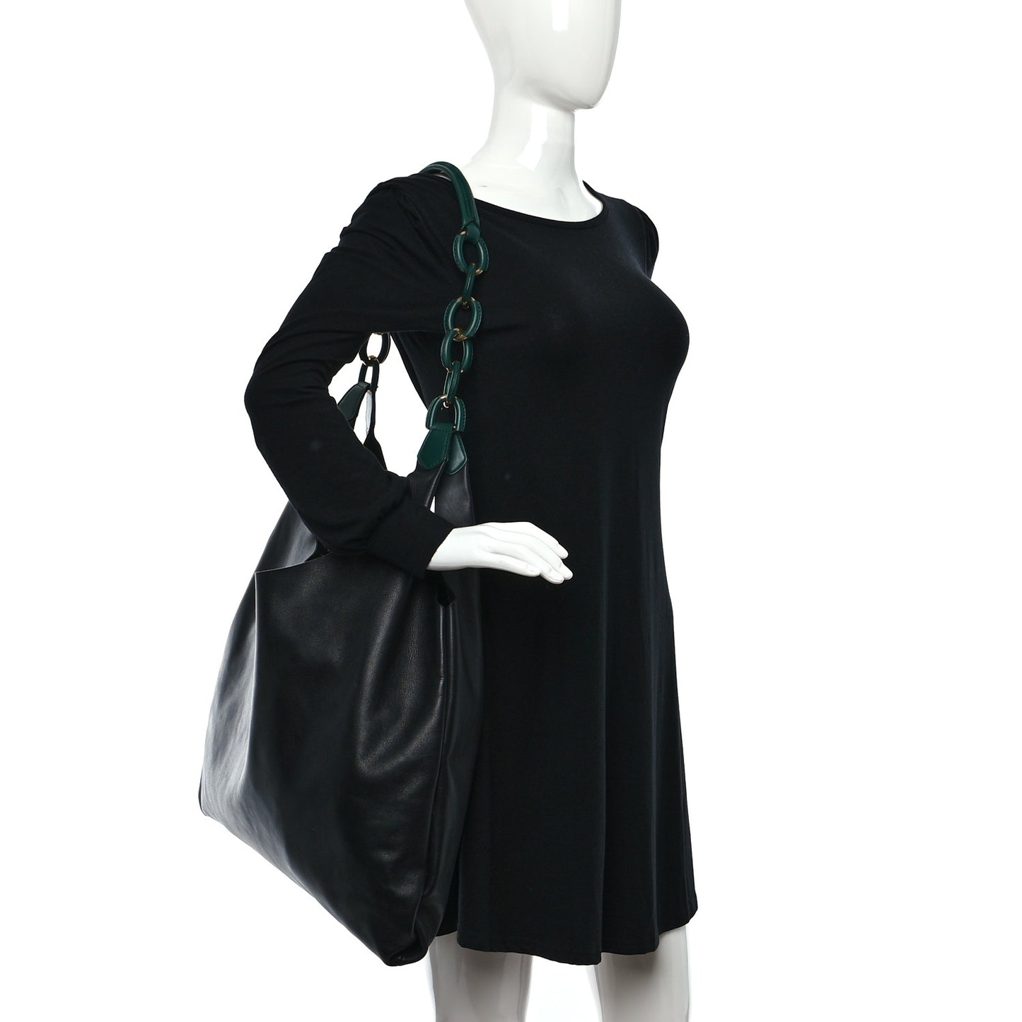 Calfskin Medium Two Tone Shopper Racing Green
