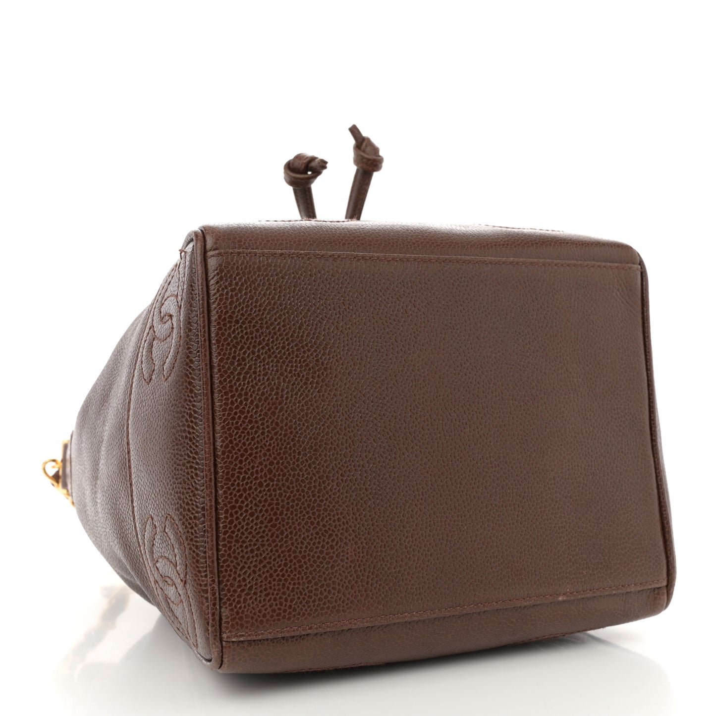 Caviar CC Drawstring Shoulder Bag Brown