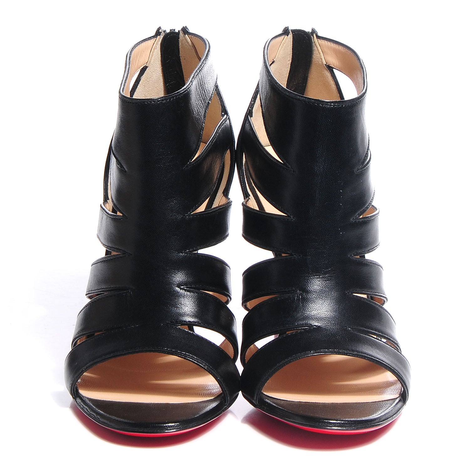 Christian Louboutin Kid Beauty K 100 Cage Sandals 36 Black 2 of 7