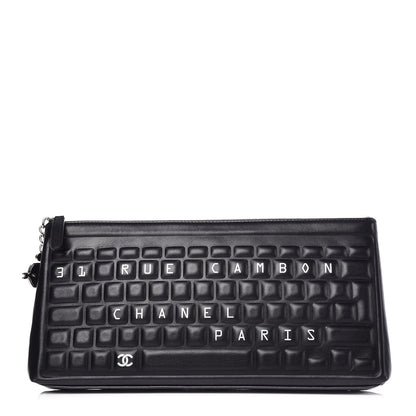 Chanel Metallic Calfskin Keyboard Pouch Black 1 of 11