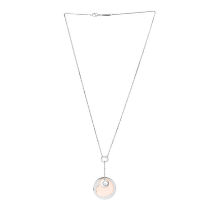 Chopard 18K White Rose Gold Happy Diamond Heart Drop Necklace 3 of 6