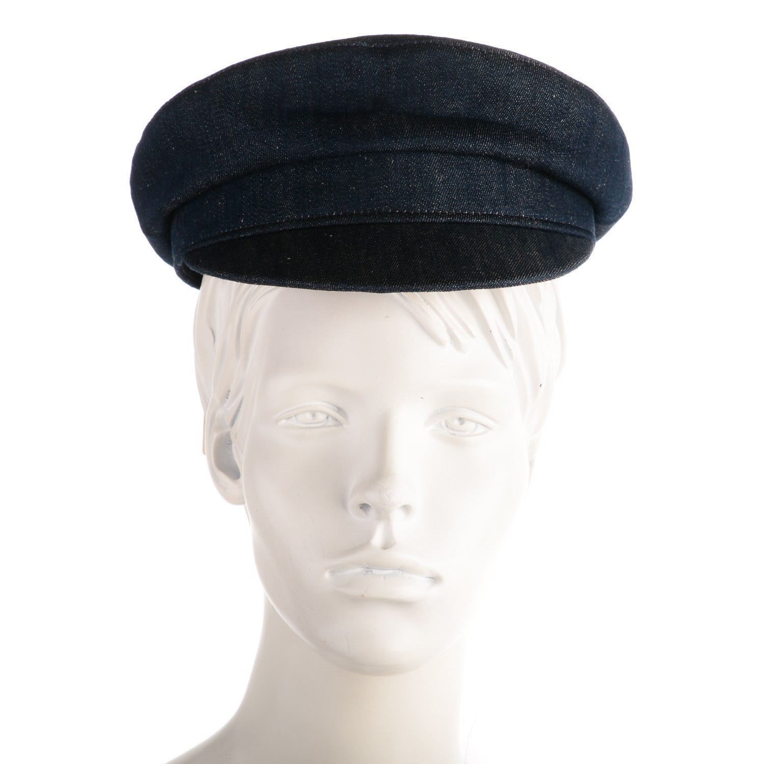 Hermes Denim Cotton Linen Agathe Hat 57 Indigo 2 of 5