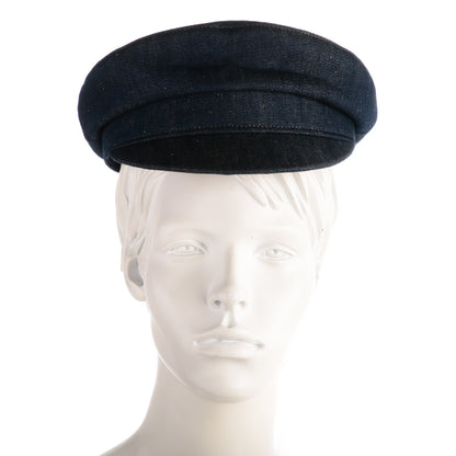 Hermes Denim Cotton Linen Agathe Hat 57 Indigo 2 of 5