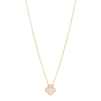 Van Cleef & Arpels 18K Yellow Gold Mother of Pearl Vintage Alhambra Pendant Necklace 1 of 5