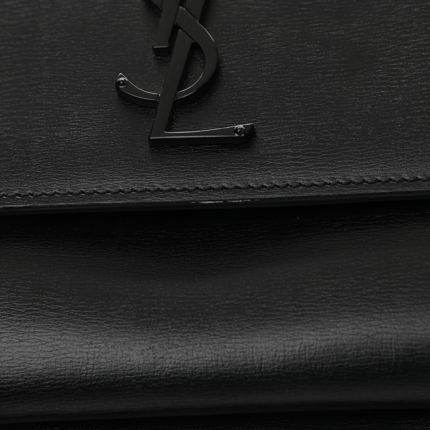 Saint Laurent Calfskin Large Monogram Monochrome Sunset Black 8 of 10