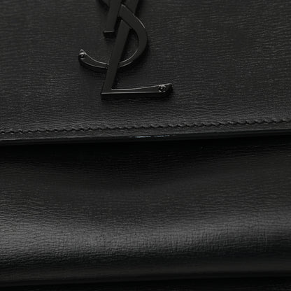 Saint Laurent Calfskin Large Monogram Monochrome Sunset Black 8 of 10