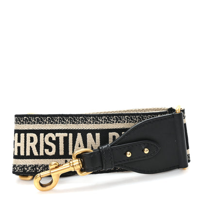 Christian Dior Canvas Embroidered Shoulder Strap Black 1 of 3