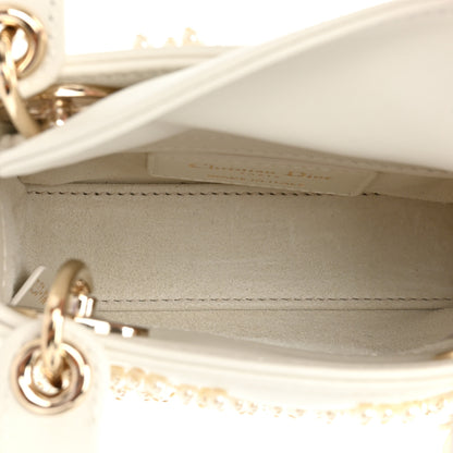 Christian Dior Lambskin Pearl Cannage Micro Lady Dior Latte 5 of 10