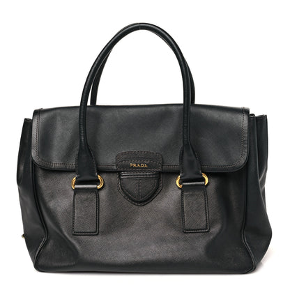 Prada Saffiano Top Handle Satchel Black 1 of 9