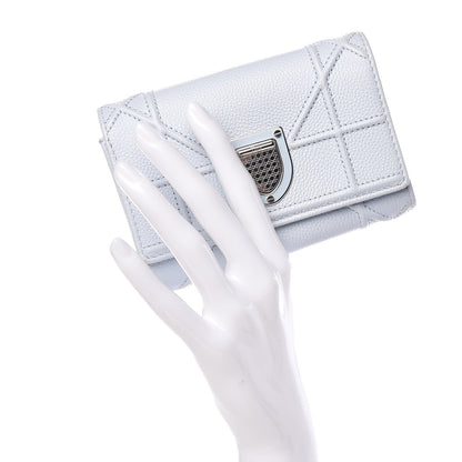 Christian Dior Grained Calfskin Cannage Diorama Elancee Wallet Sky Light 2 of 11