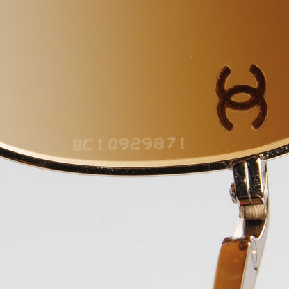 Chanel Lambskin CC Aviator Sunglasses 4189-T-Q Gold 7 of 10