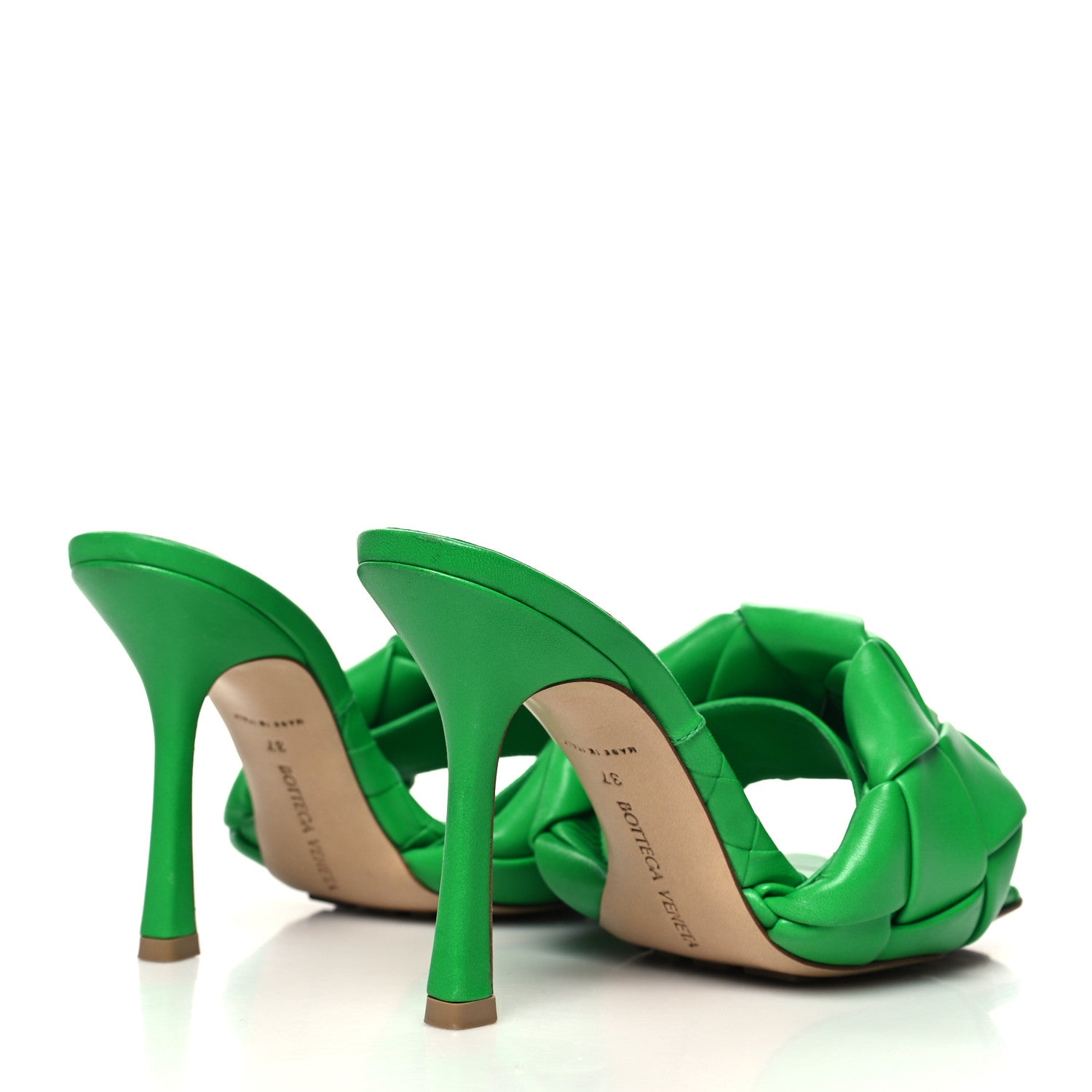 Bottega Veneta Nappa Maxi Intrecciato Lido 90mm Mule Sandals 37 Grass 4 of 7