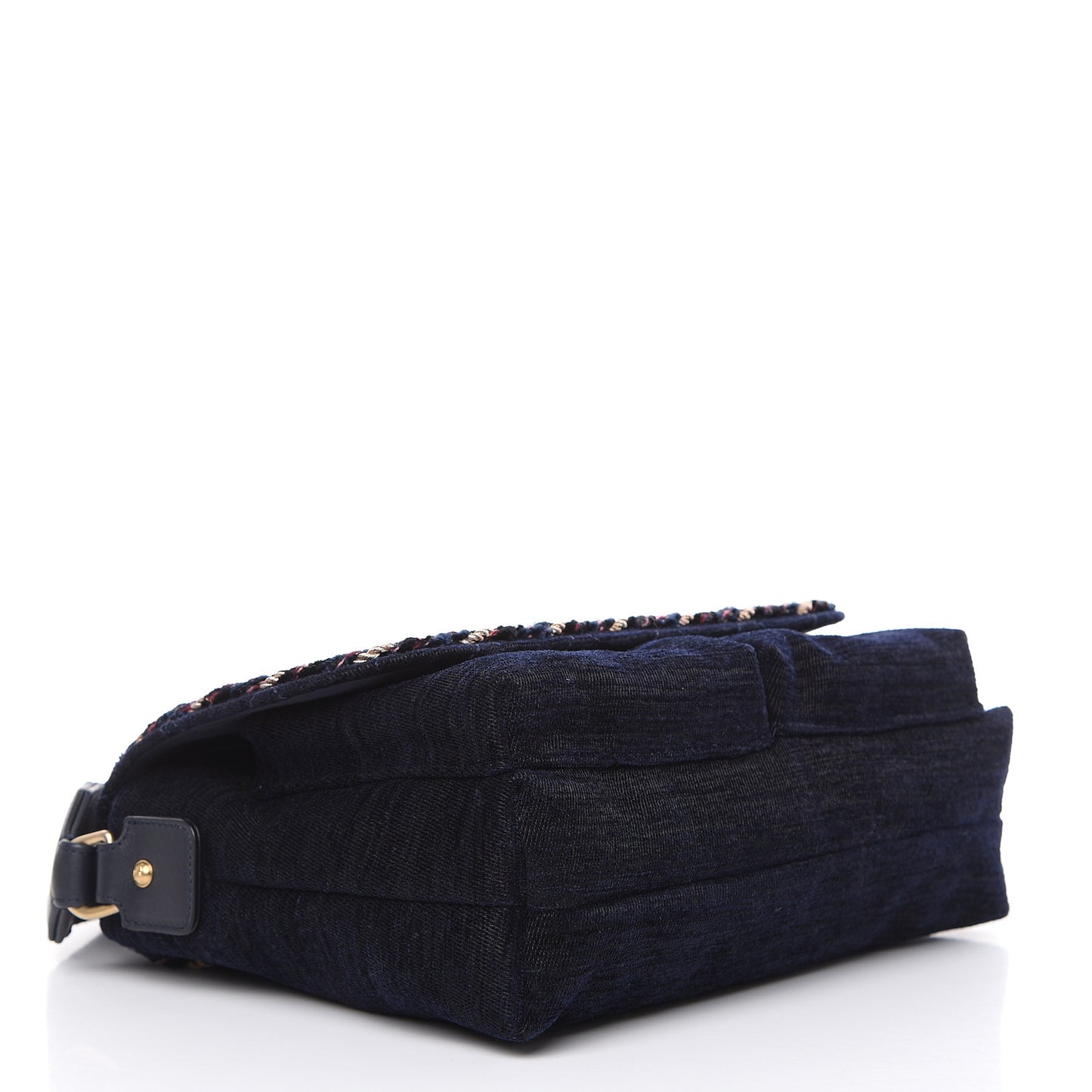 Wool Velvet Quilted Parisian Stroll Messenger Navy