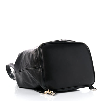 Chanel Lambskin Drawstring Sling Backpack Black 4 of 27