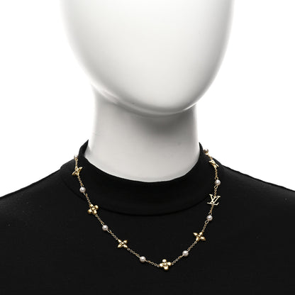 Louis Vuitton Metal Resin Louisa Necklace Gold 2 of 5