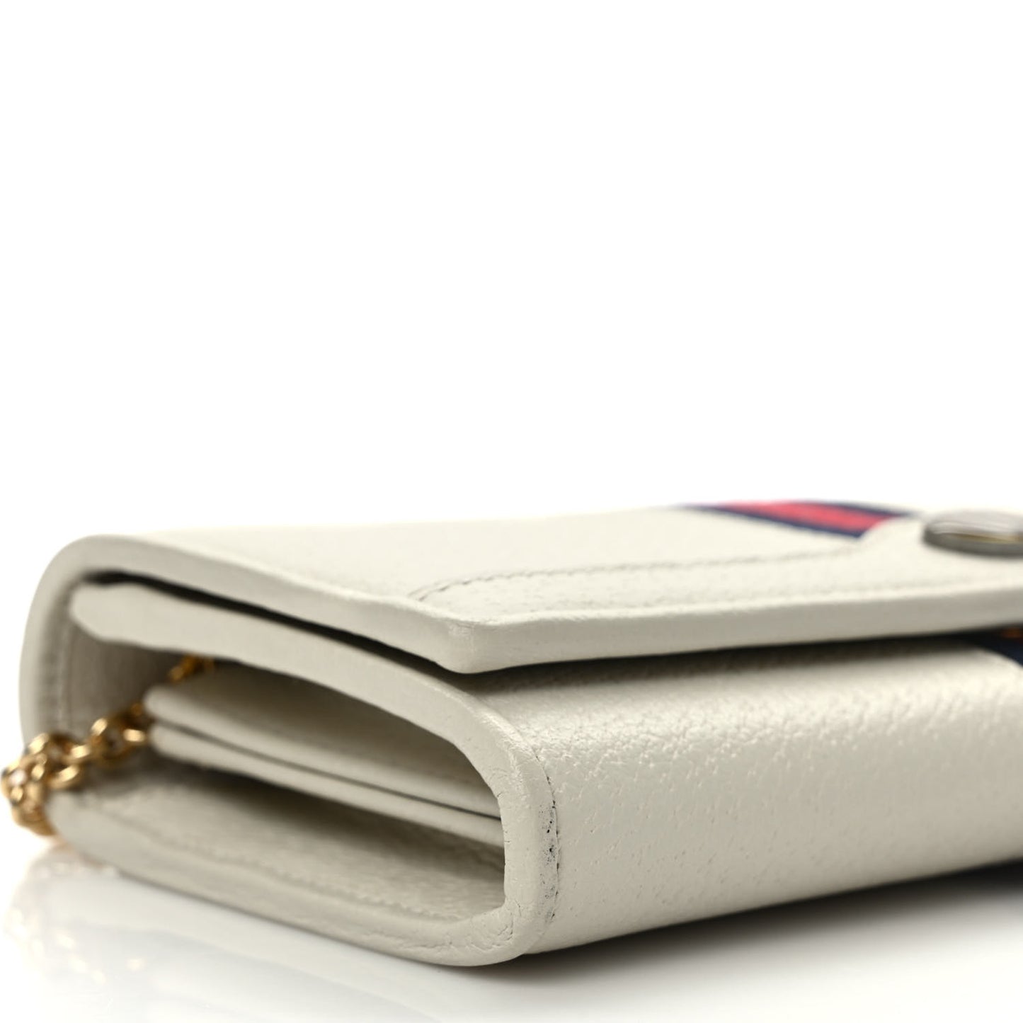 Textured Calfskin Web Ophidia Wallet On Chain Mystic White