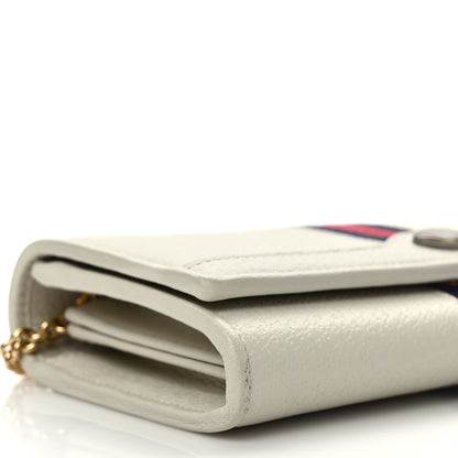 Gucci Textured Calfskin Web Ophidia Wallet On Chain Mystic White 7 of 9