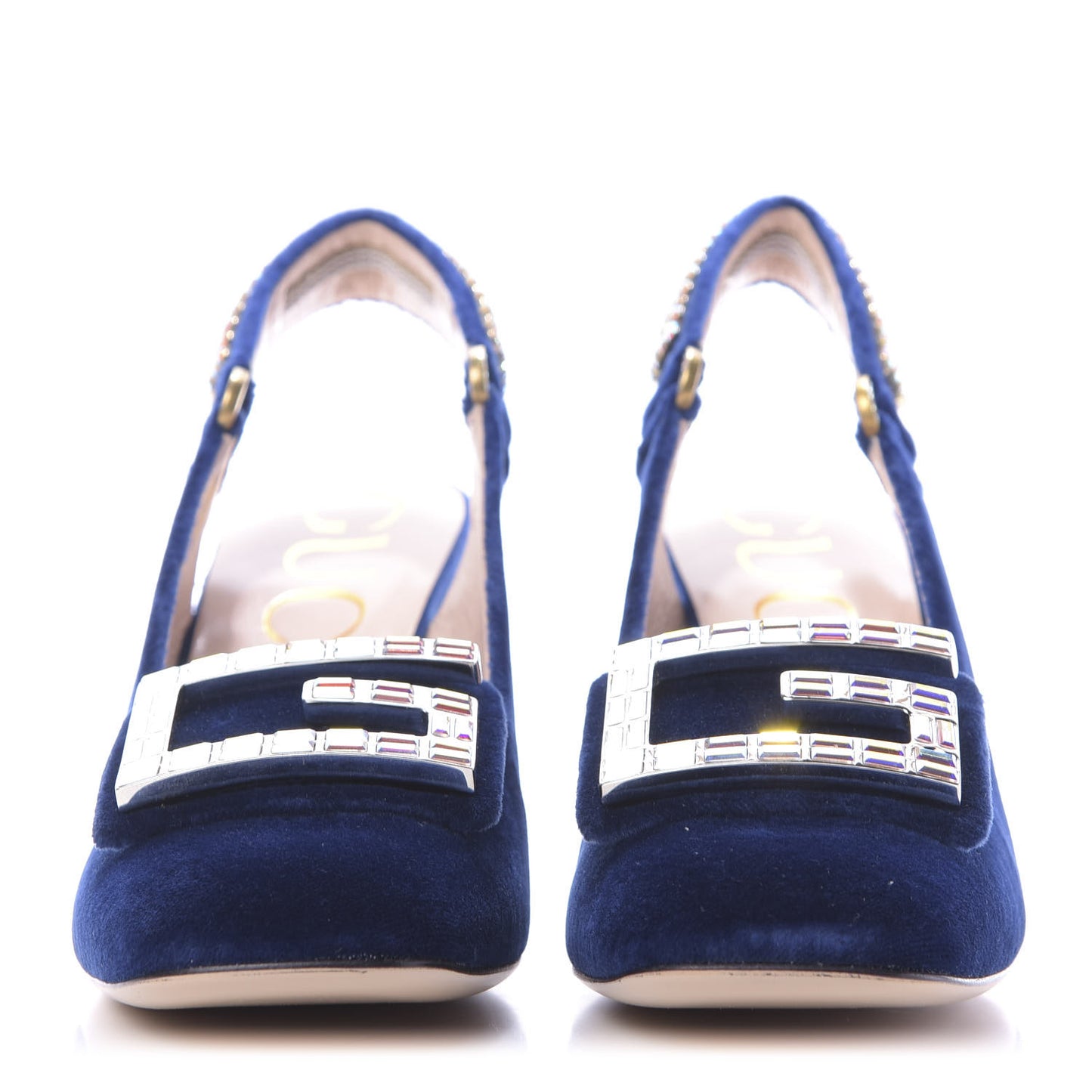 Velvet Crystal Square G Madelyn Slingbacks 36.5 Cobalt Blue