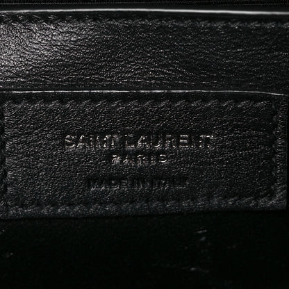 Saint Laurent Grain De Poudre Textured Mixed Matelasse Triquilt Medium Monogram Satchel Black 6 of 12