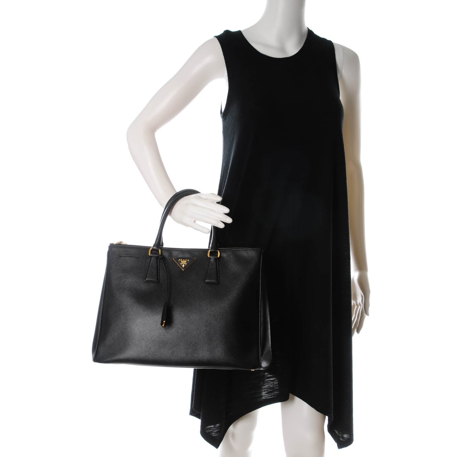 Prada Saffiano Large Galleria Double Zip Tote Black 2 of 8
