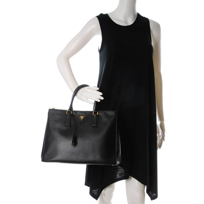 Prada Saffiano Large Galleria Double Zip Tote Black 2 of 8